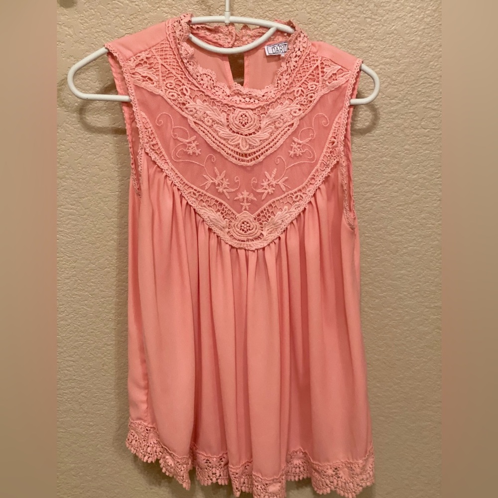 Francesca’s Coral Sleeveless Blouse